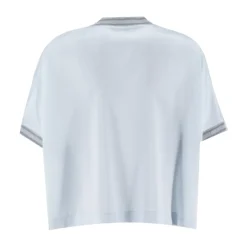 Seidener Pullover mit kontrastfarbenen Kanten