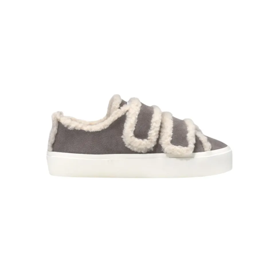 Shearling Low Velcro Graue Urban Stiefel