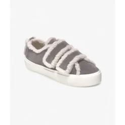 Shearling Low Velcro Graue Urban Stiefel