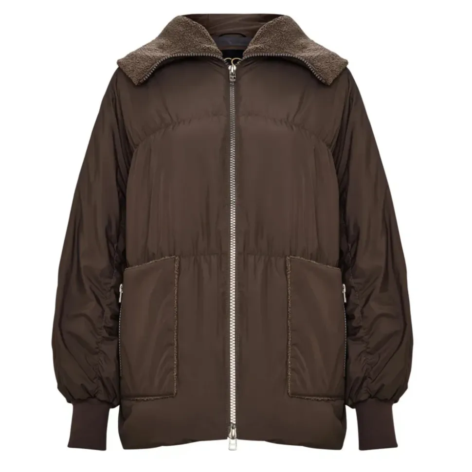 Shearling-Kragen Puffer Jacke