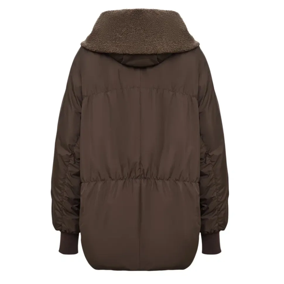 Shearling-Kragen Puffer Jacke