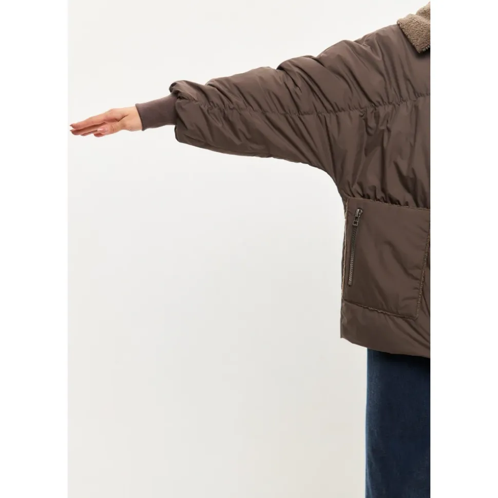 Shearling-Kragen Puffer Jacke