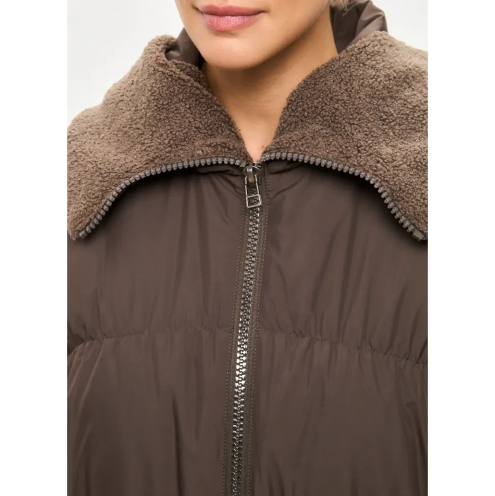 Shearling-Kragen Puffer Jacke