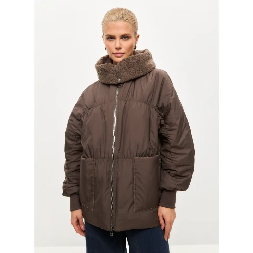 Shearling-Kragen Puffer Jacke