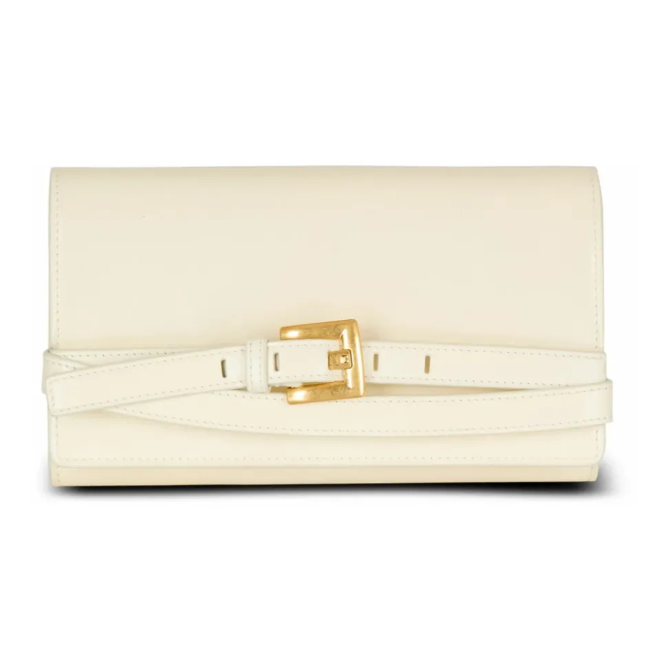 Shuffle Brieftasche aus geknittertem Leder mit Kette