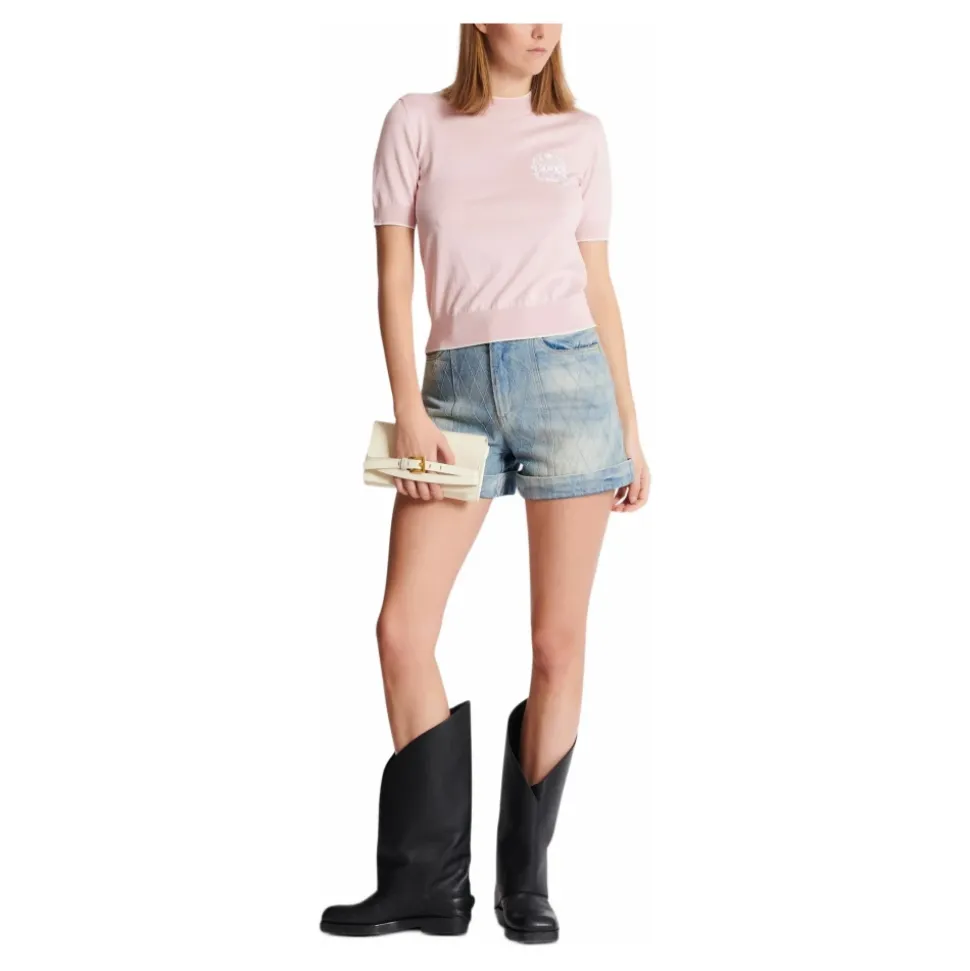 Shuffle Brieftasche aus geknittertem Leder mit Kette