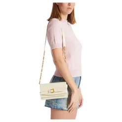 Shuffle Brieftasche aus geknittertem Leder mit Kette