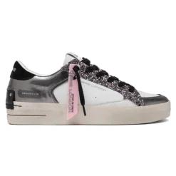 Silber Glitter Sneakers Stilvoll Italienisch Handgefertigt