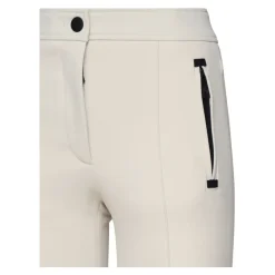 Slim-Fit Weiße Hose mit Cremedetails