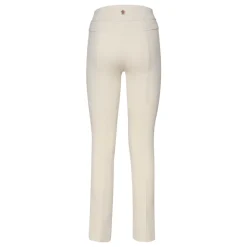 Slim-Fit Weiße Hose mit Cremedetails