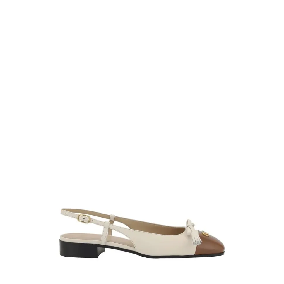 Slingback Ballerinas mit Schleife