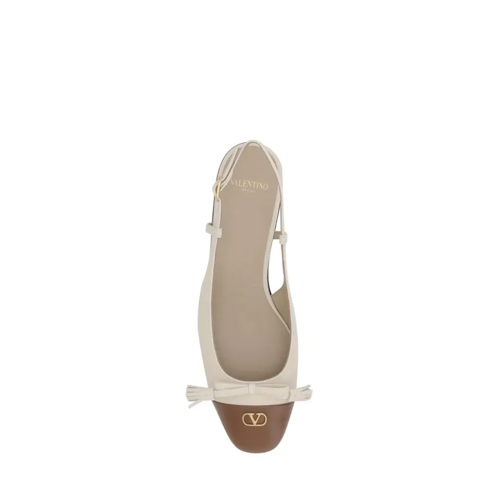 Slingback Ballerinas mit Schleife