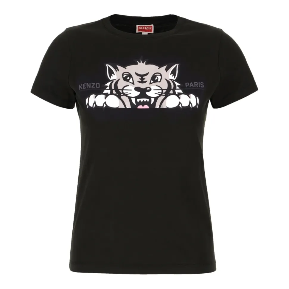 Smiling Tiger T-Shirt mit Rundhalsausschnitt