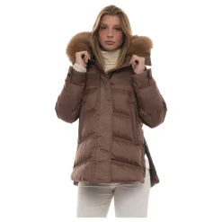 Steppjacke mit abnehmbarem Pelzkragen