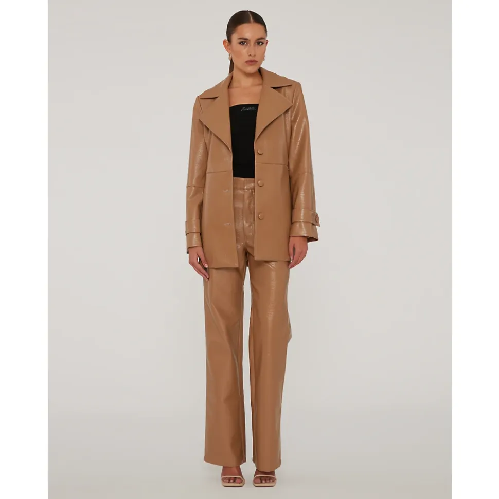 Stilvolle Texturierte Straight Hose