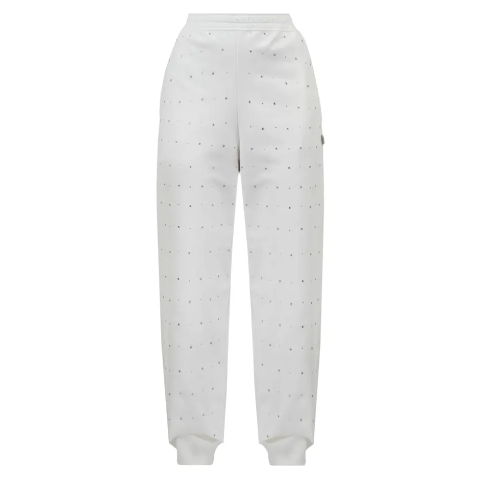 Strass-Sweatpants mit Rippbündchen