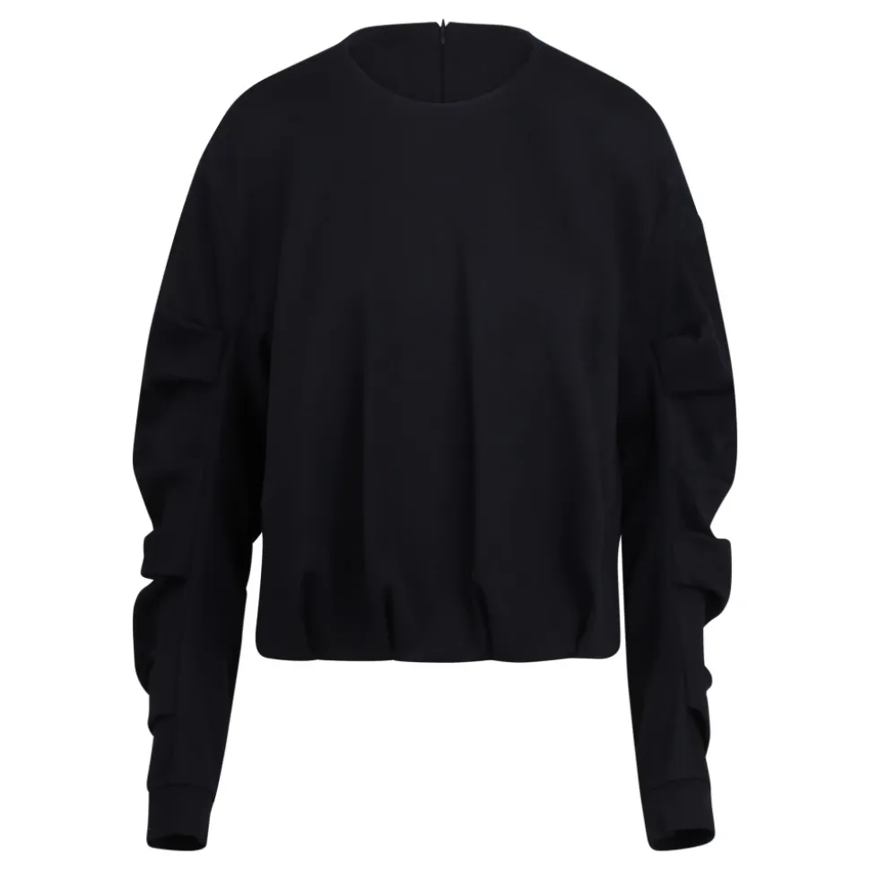 Strukturiertes Sweatshirt mit plissierten Details