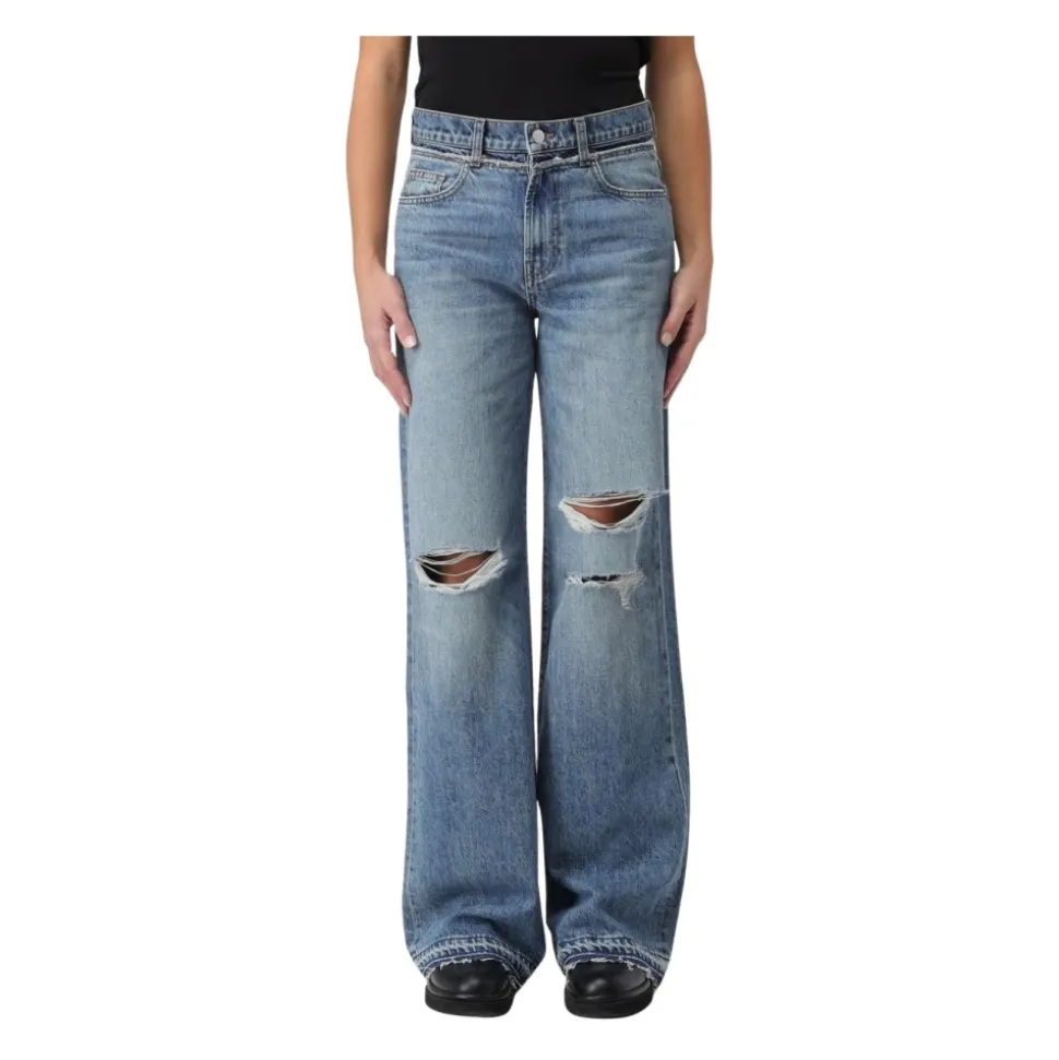 Stylische Distressed Wide Leg Jeans