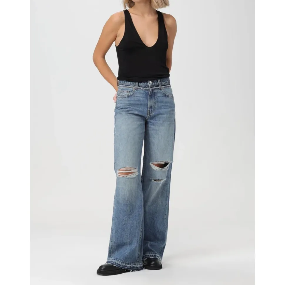 Stylische Distressed Wide Leg Jeans