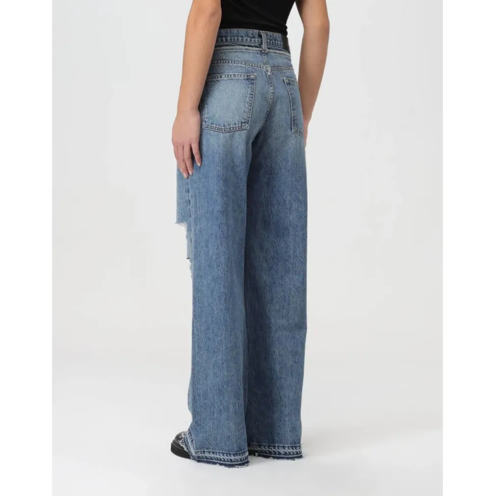 Stylische Distressed Wide Leg Jeans