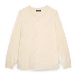 Sweatshirt mit Diamantenmuster und Perlen