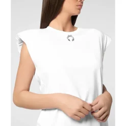 Tanktop Rundhals Piercing mit gepolsterten Schultern