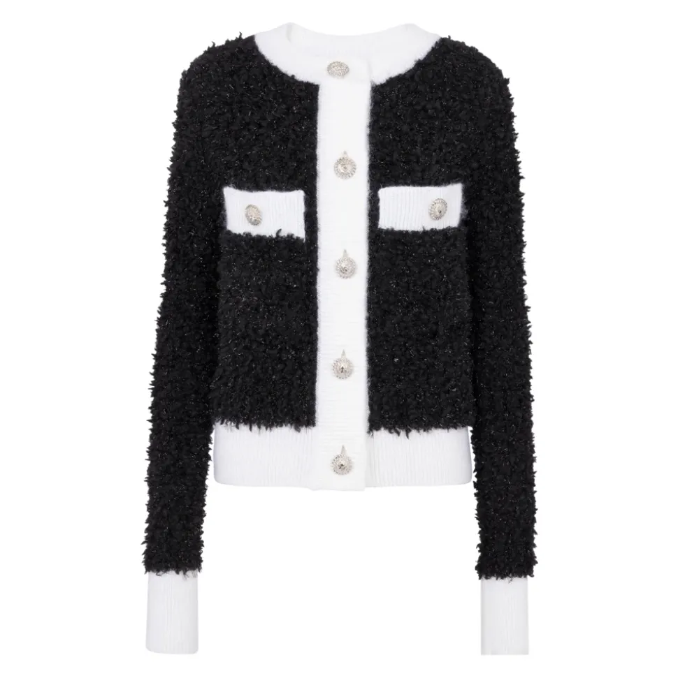 Texturierte Strickjacke