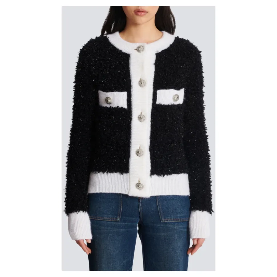 Texturierte Strickjacke
