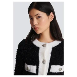 Texturierte Strickjacke