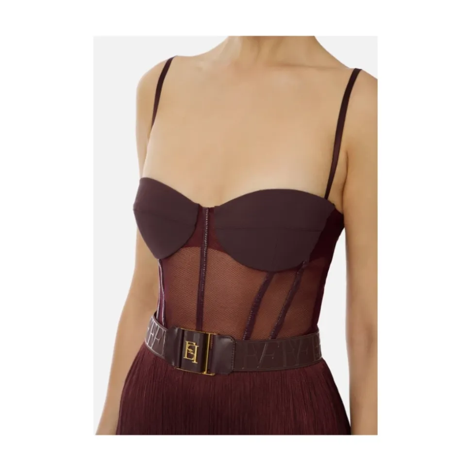 Tüll Minikleid mit Fransenskirt