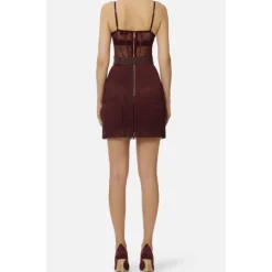 Tüll Minikleid mit Fransenskirt