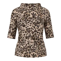 T-Shirt mit Animal-Print und femininer Silhouette