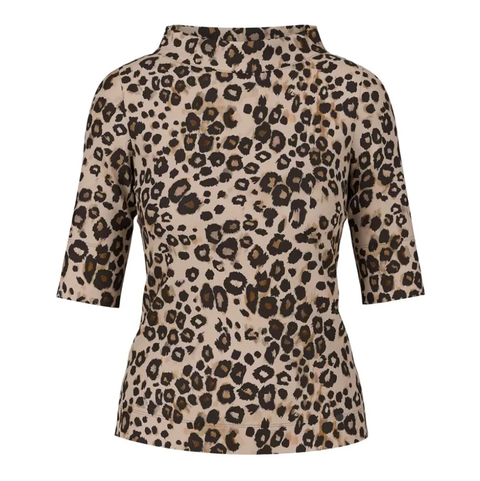 T-Shirt mit Animal-Print und femininer Silhouette