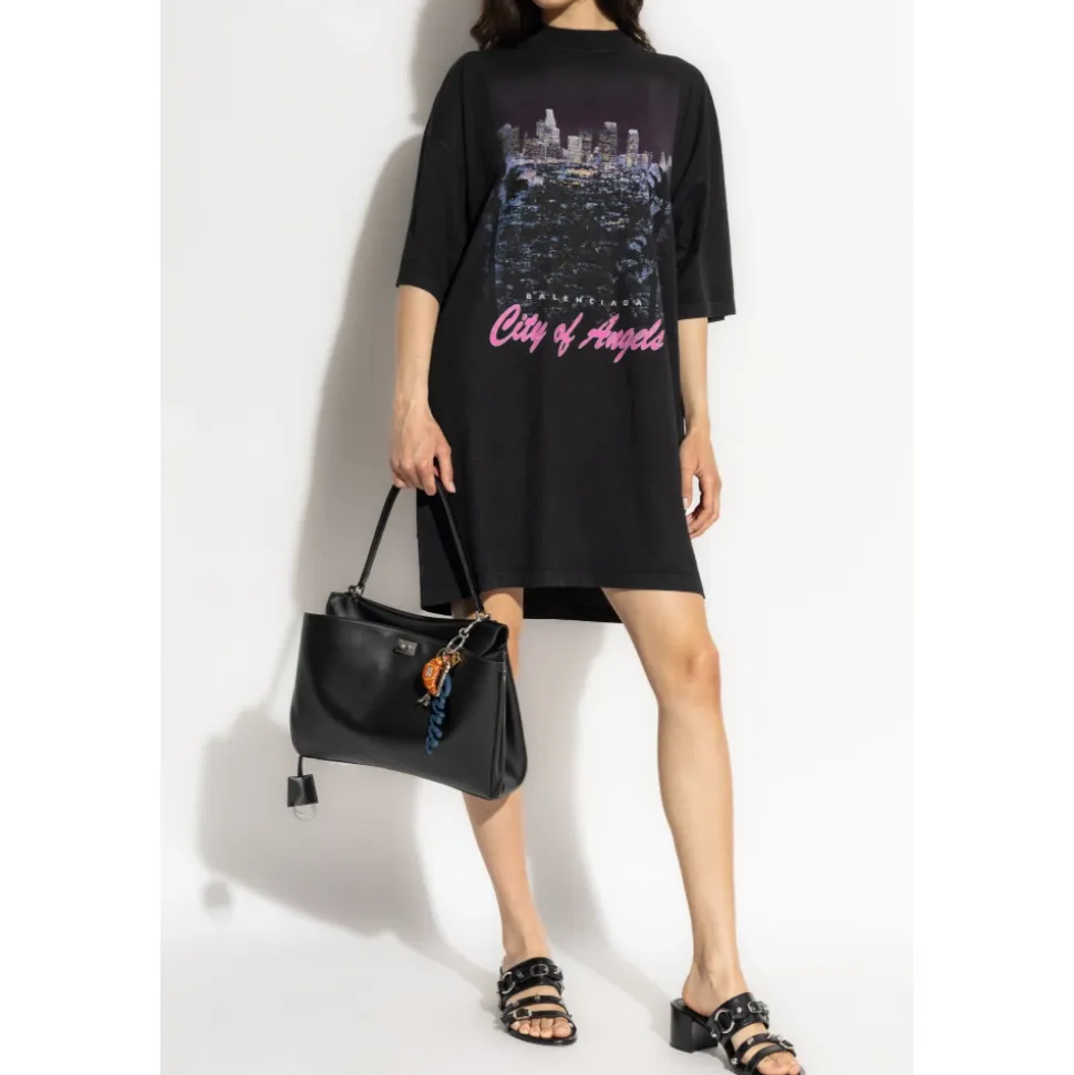 T-Shirt mit buntem Druck