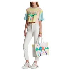 T-Shirt mit Palmen-Signature-Print