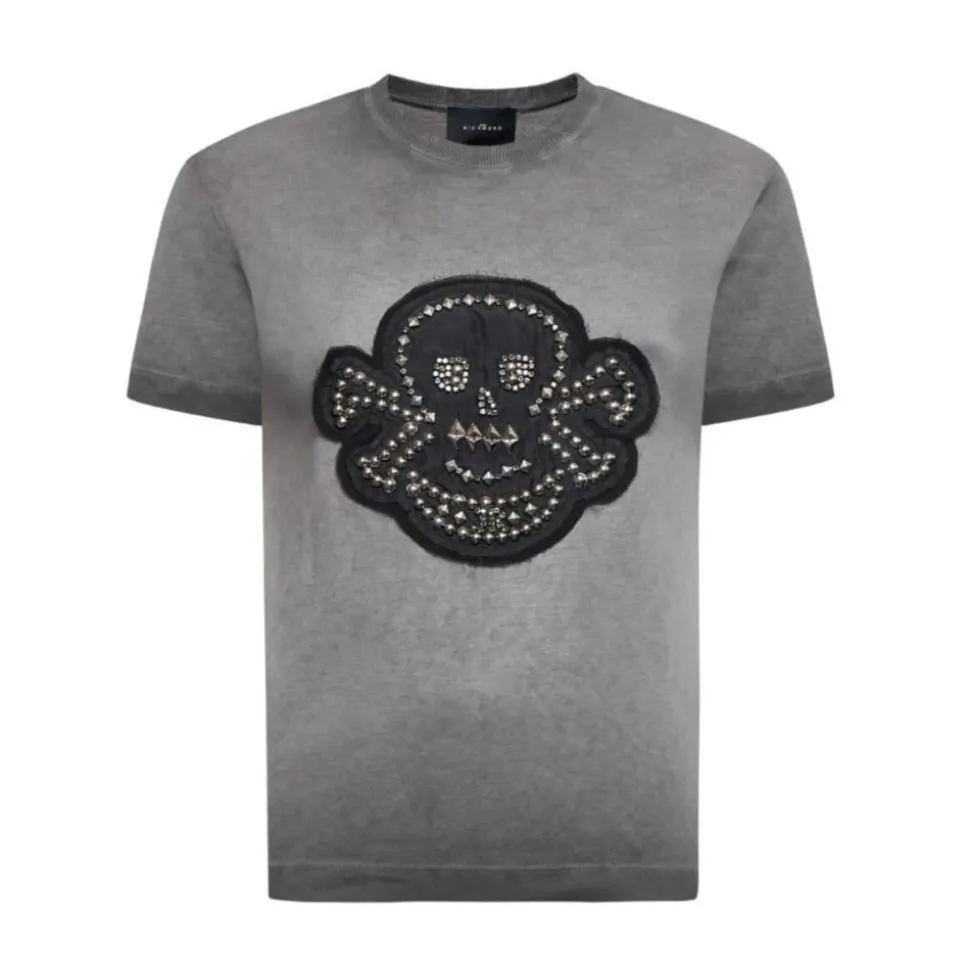 T-Shirt mit Schädelapplikation