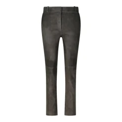 Veloursleder Slim-Fit Hose mit Kniernaht
