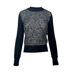 Verzierter Rundhals-Pullover