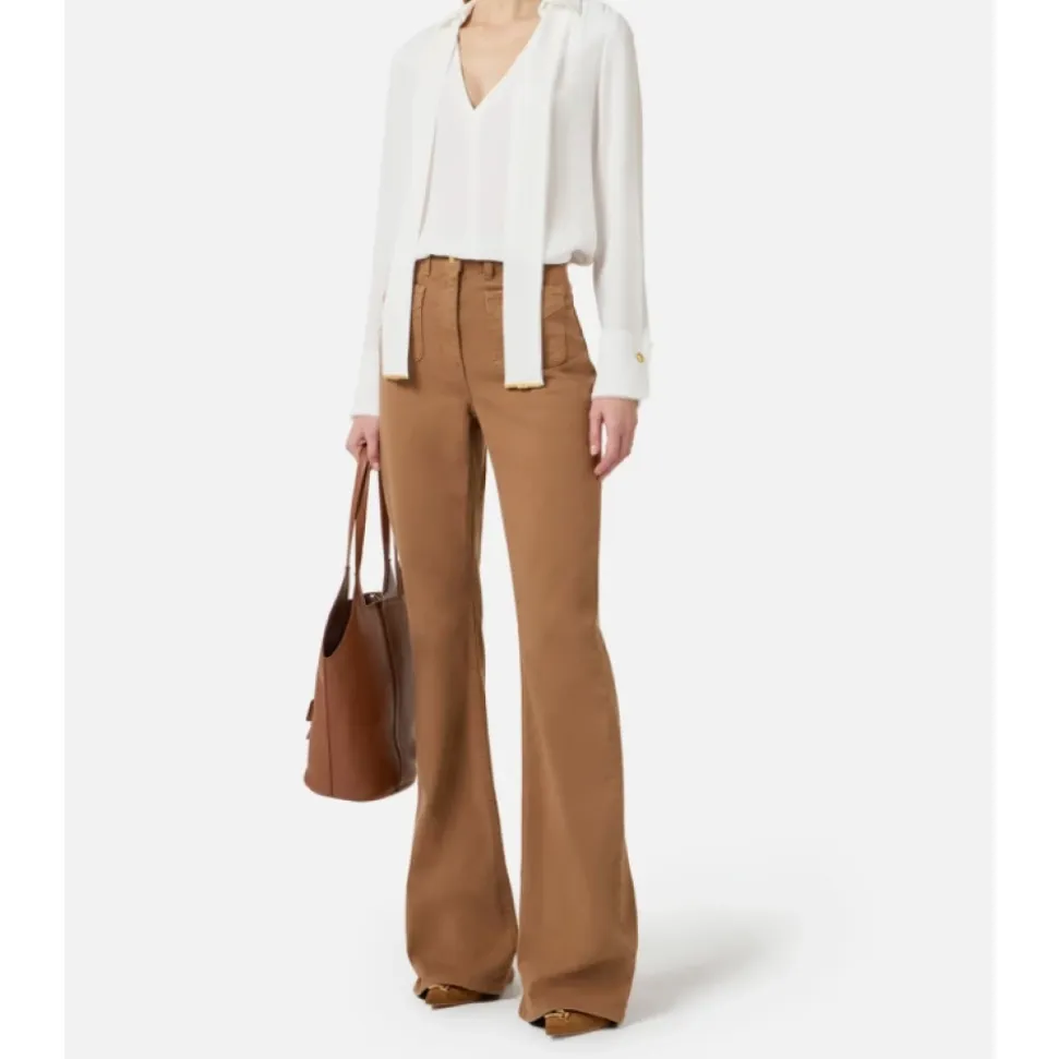 Viskose-Georgette-Bluse mit Schärpengürtel