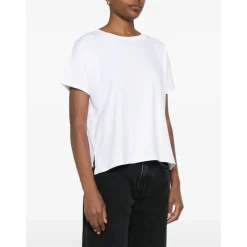 Weiße Baumwoll-Kurzarm-T-Shirt