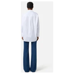 Weiße Oversized Baumwoll-Popeline-Hemd