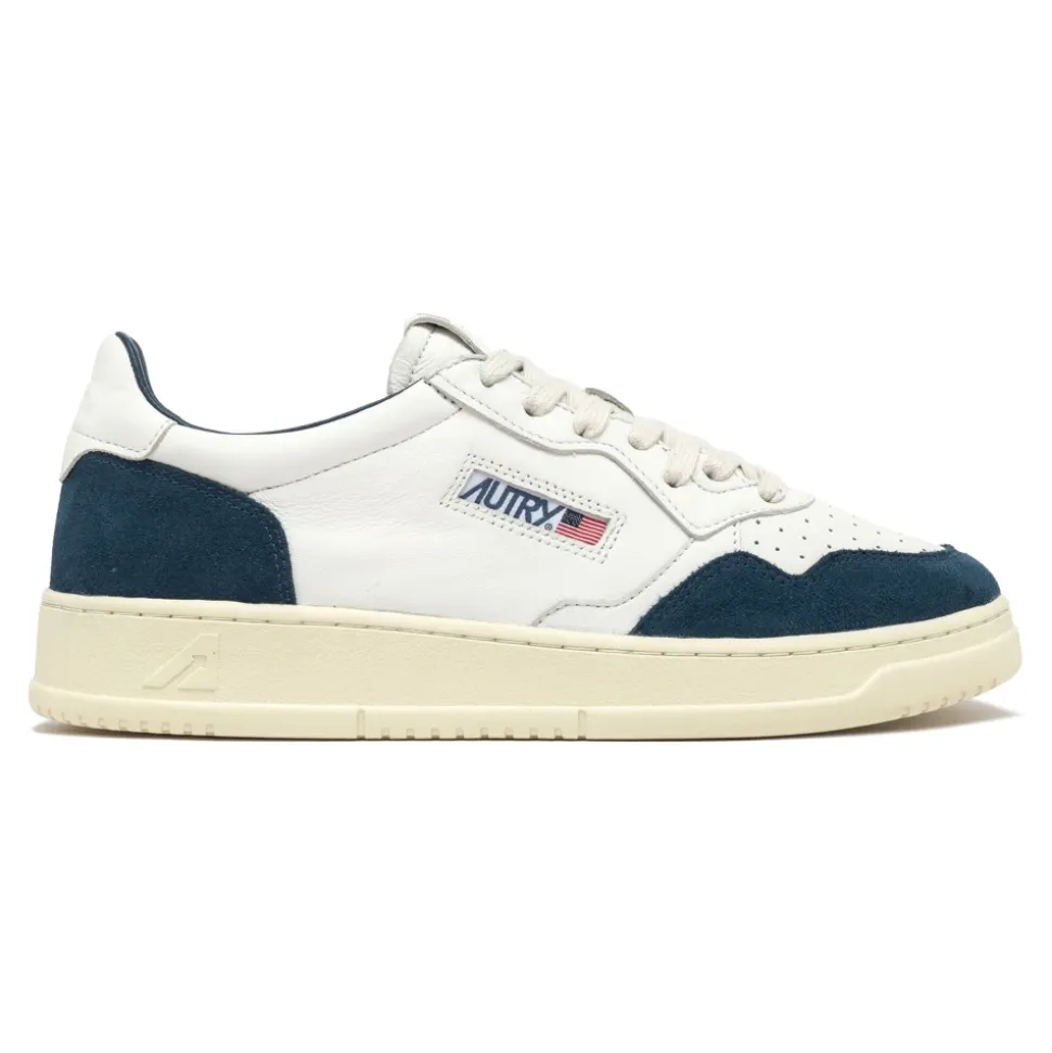 Weiße Vintage-Sneakers aus Leder