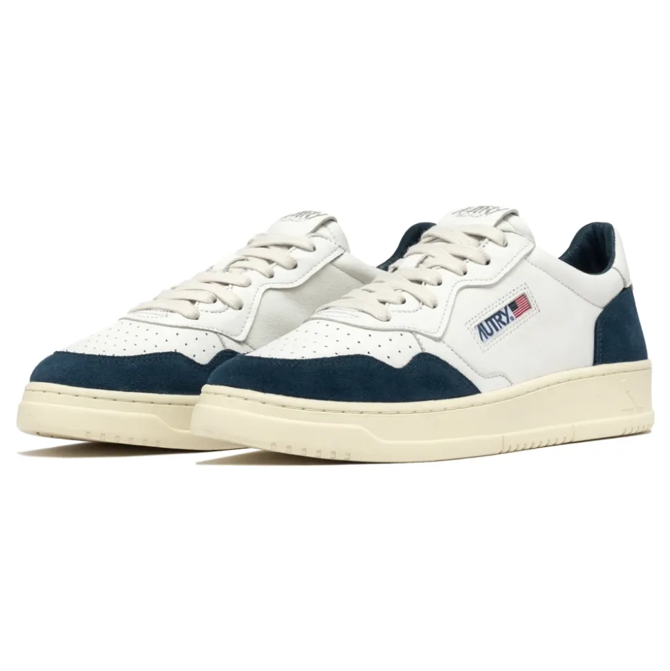 Weiße Vintage-Sneakers aus Leder