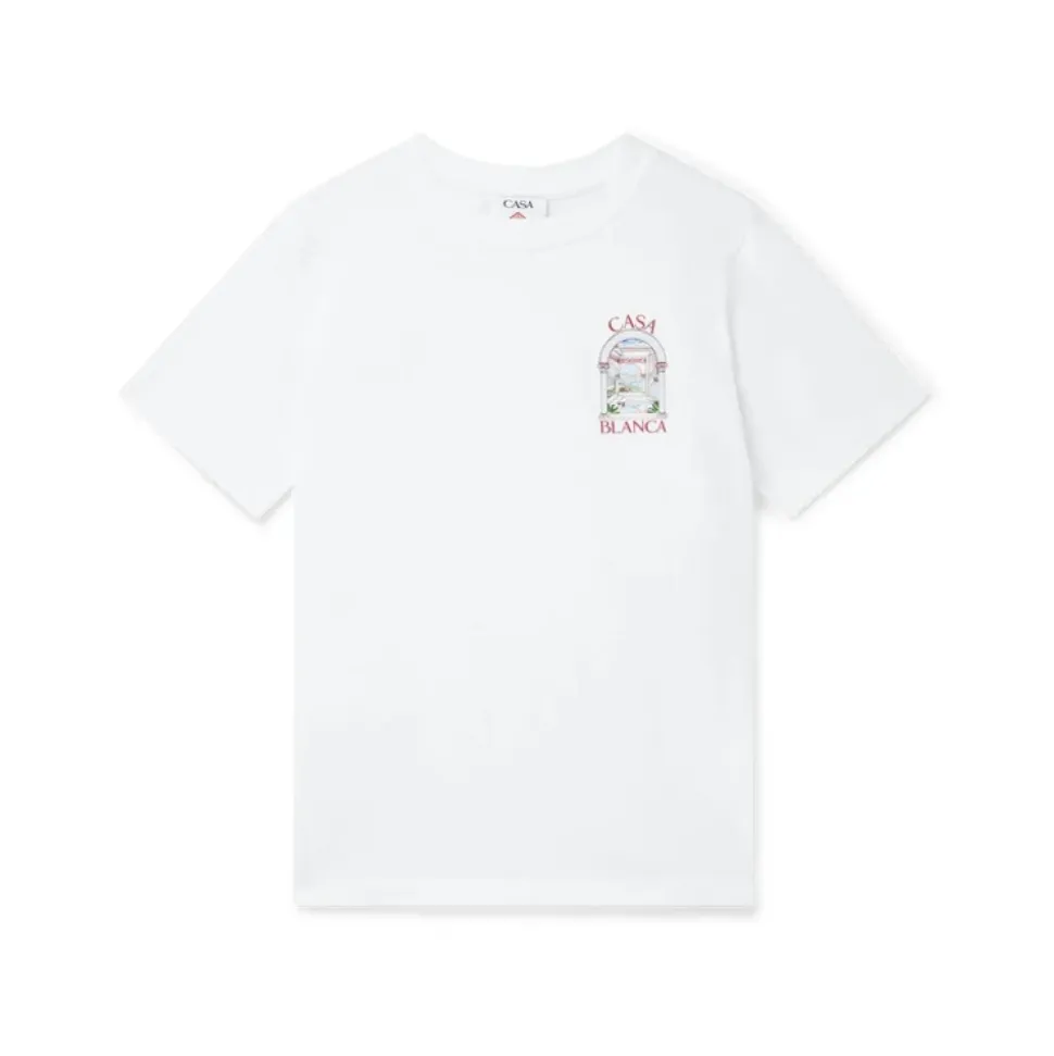Weißes Bio-Baumwoll-Kurzarm-T-Shirt