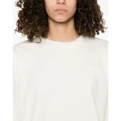 Weißes Crew Neck Logo Patch T-Shirt