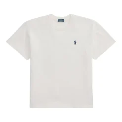 Weißes T-Shirt mit gesticktem Pony