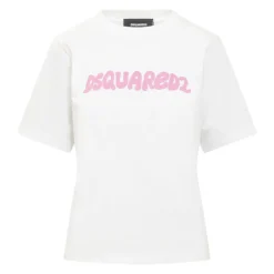 Weißes T-Shirt mit Logo-Print