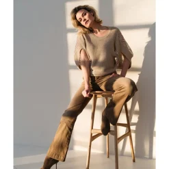 Weite Bein V-Front Jeans