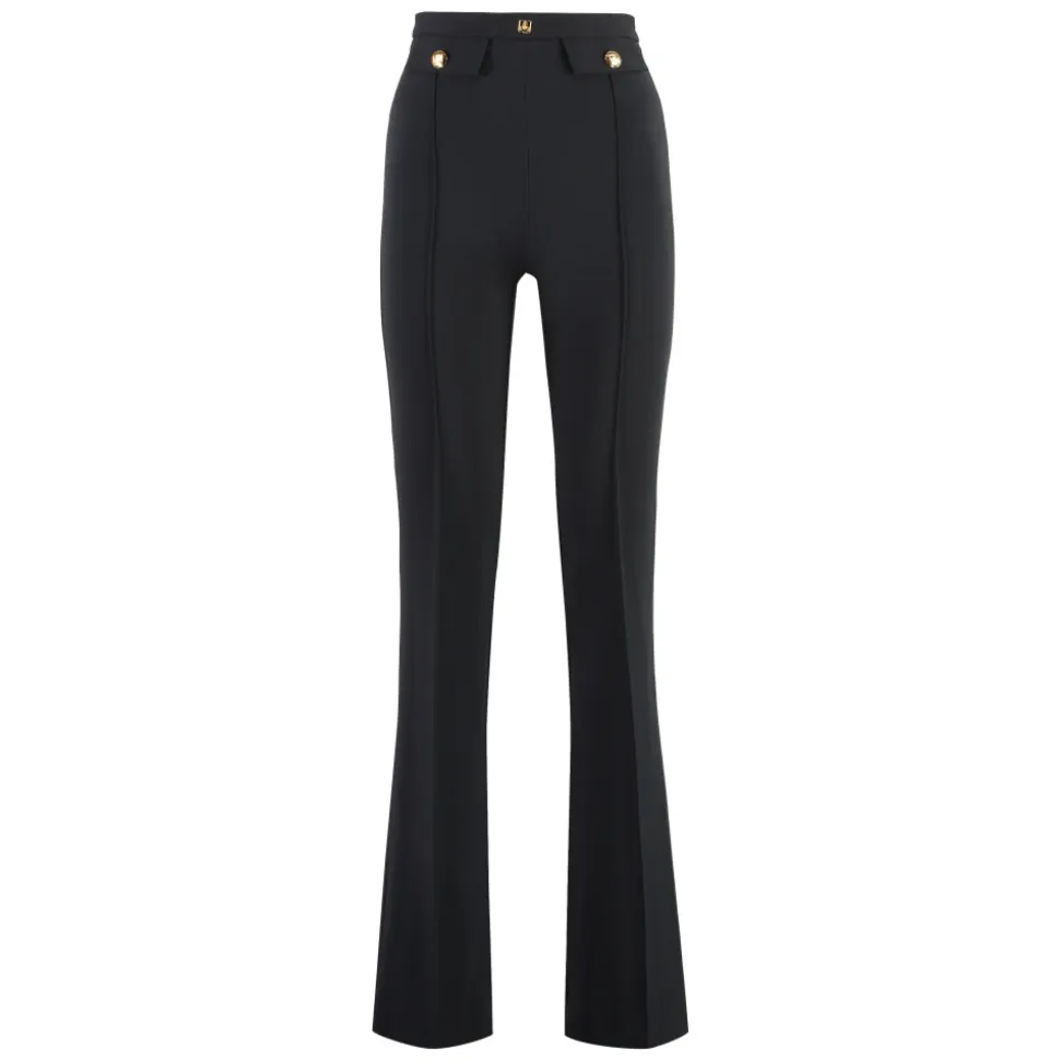 Weite Crepe Hose mit Logo-Detail