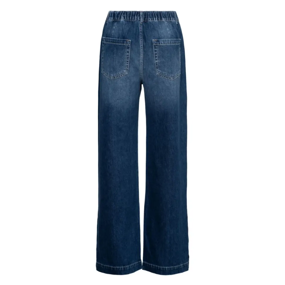 Weite Denim-Hose mit schicken Knöpfen